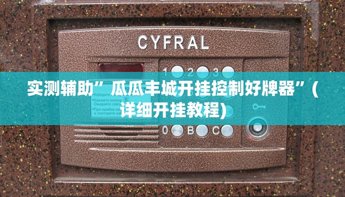 实测辅助”瓜瓜丰城开挂控制好牌器”(详细开挂教程)